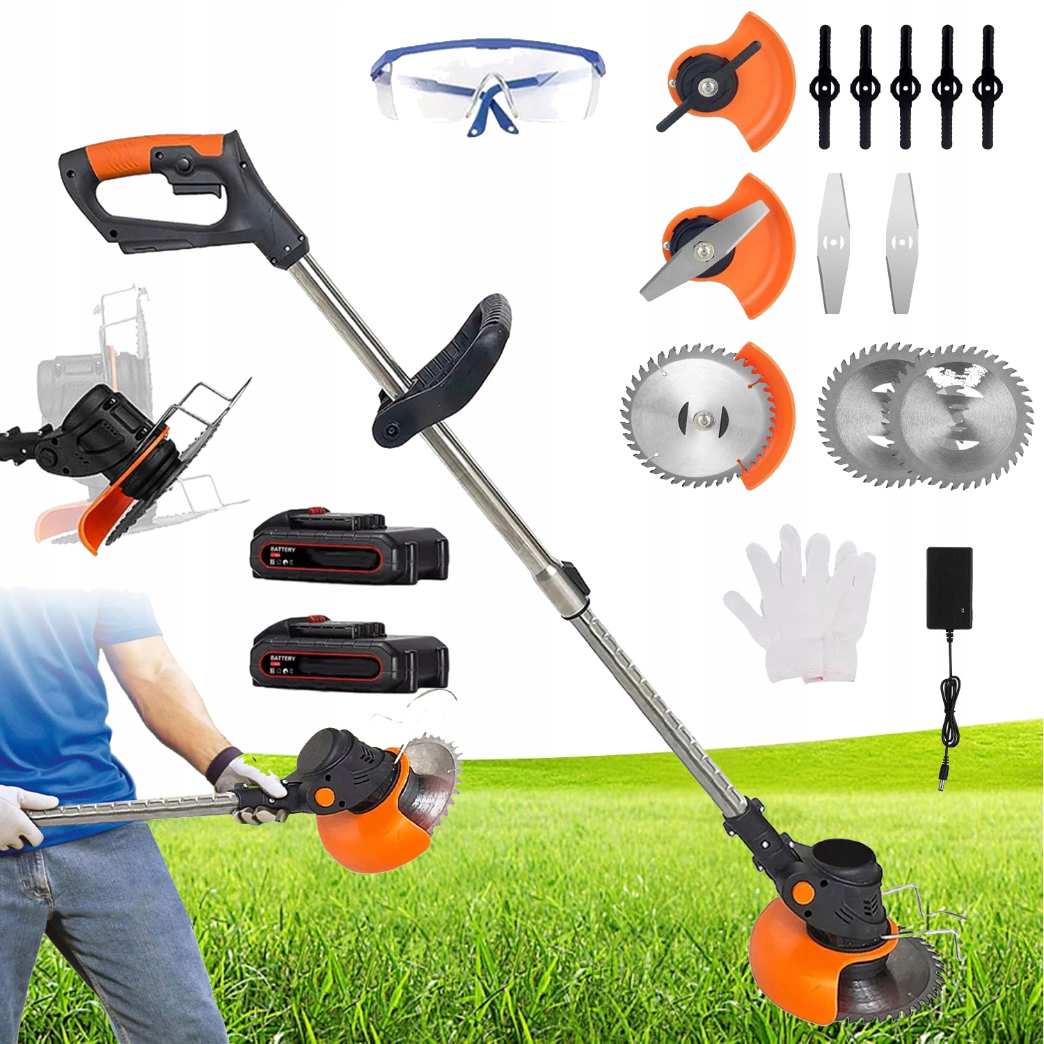 Mocna Kosa Podkaszarka Akumulatorowa 800W Rękojeść 18000 Rpm