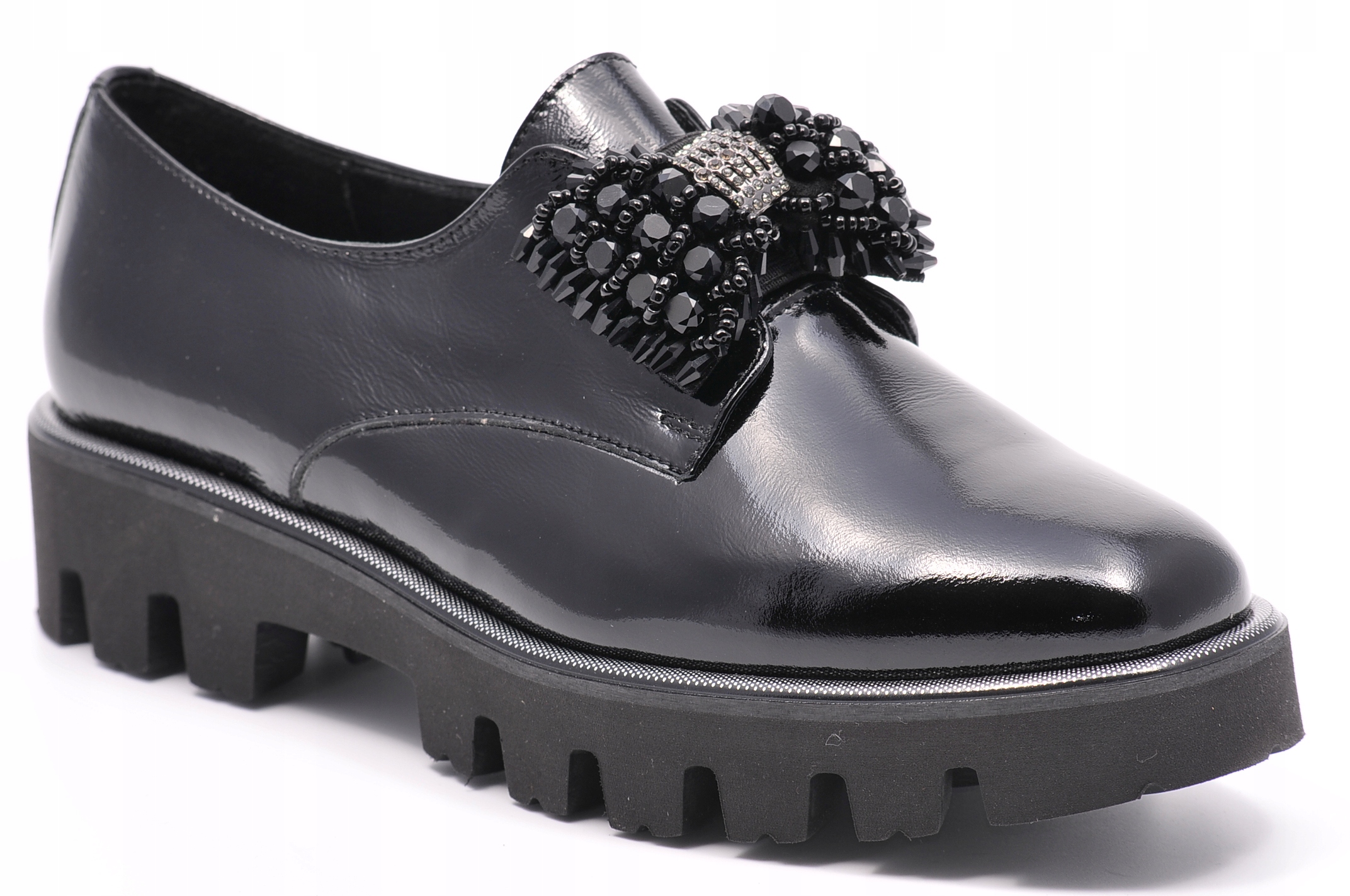 Karino 4871 Černé lakované kožené mokasíny Velikost 40