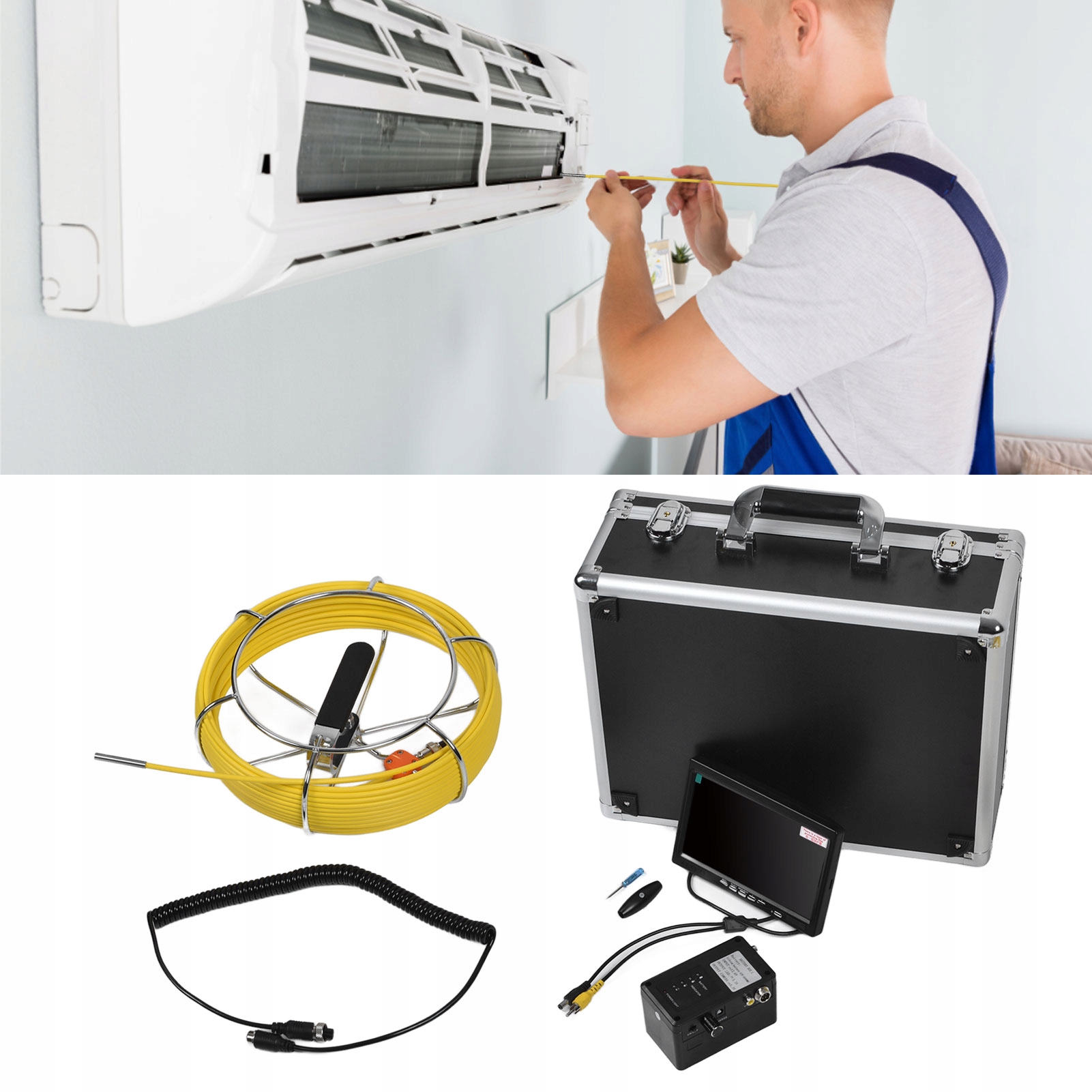 7-Calowy ENDOSKOP KAMERA INSPEKCYJNA 6,5 MM 30M Marka inna