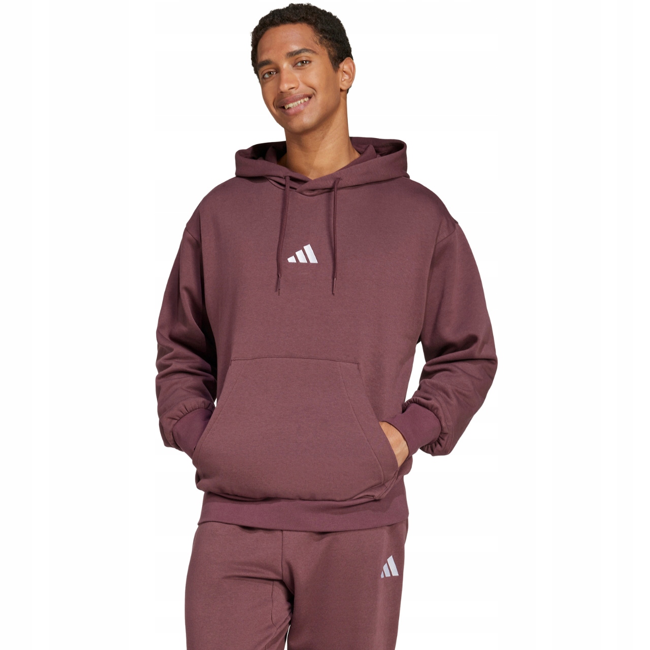 Pánská mikina adidas Essentials Feelcozy Fleece hnědá IN6070 .s