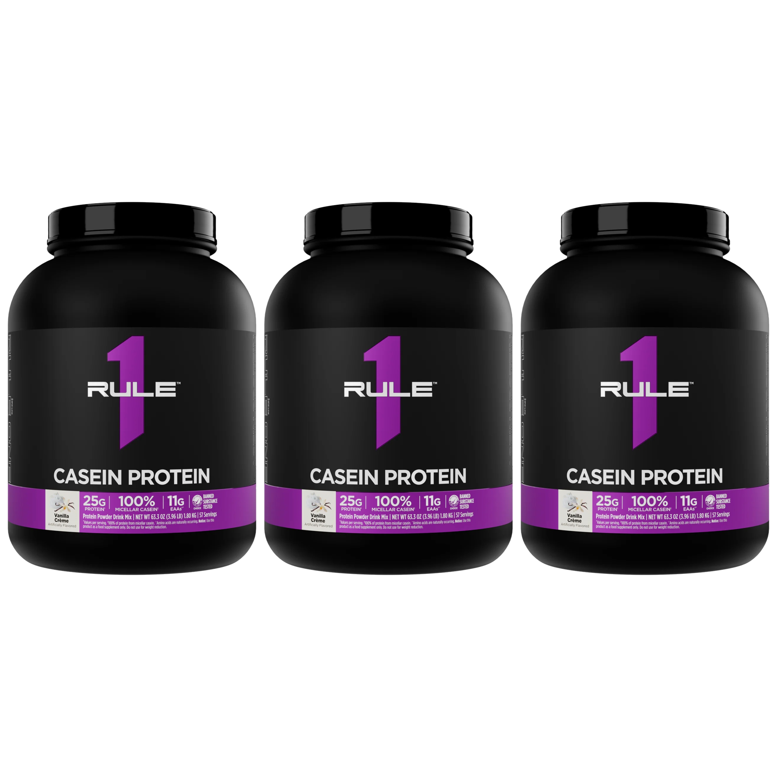 3x Protein Kazeina R1 Casein Protein 1820 g Bílkoviny Vanilka RULE1