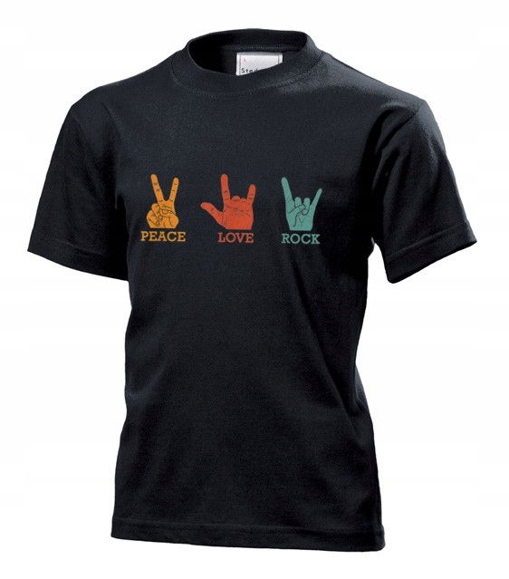 

Koszulka dziecięca Peace Love Rock Xs