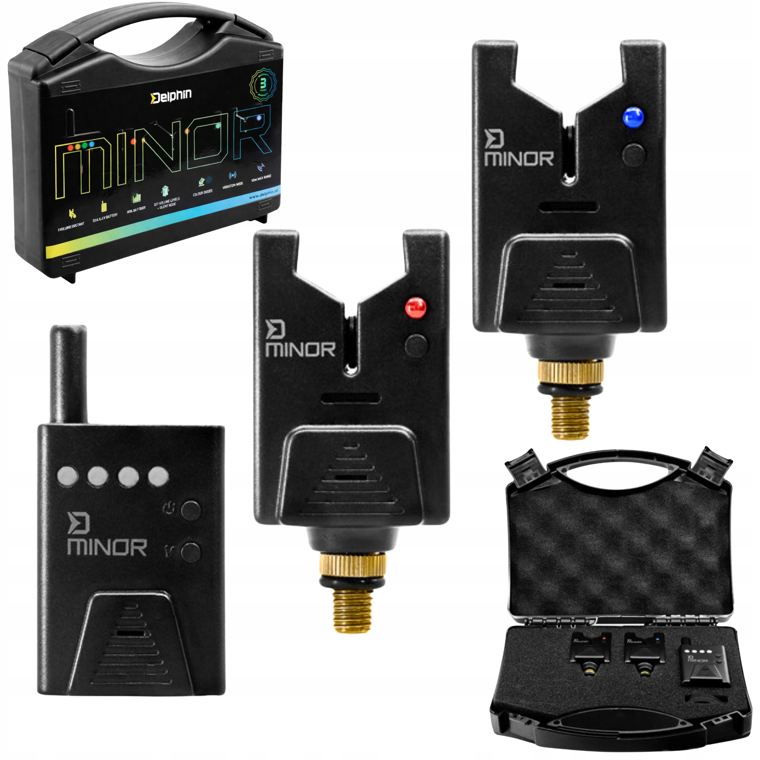 Zestaw Sygnalizatorów Brań 2+1 z Centralką Delphin Minor