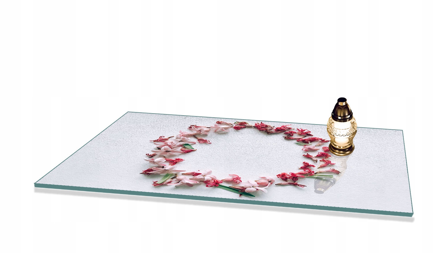 Podstavec Tvrzené Sklo pod Hřbitovní Svíčka na hřbitov Památník 80x52 cm patky