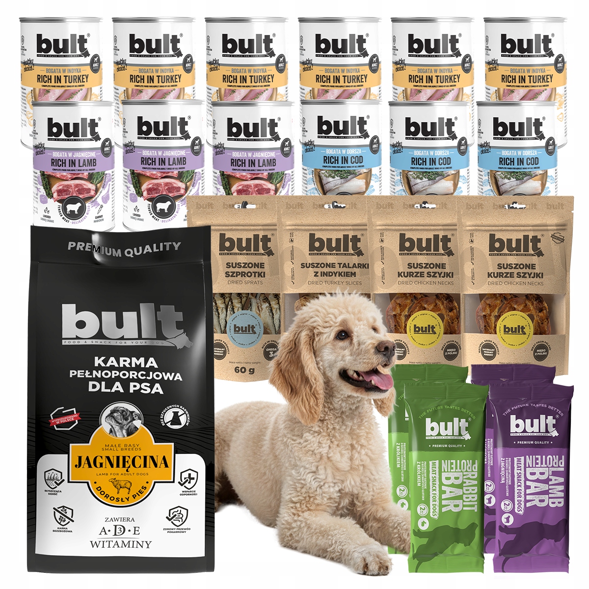 Levně Vlhké Krmivo Pro Psa Suché s jehněčím masem Pochoutky Pes Malého Plemene 9,5 kg