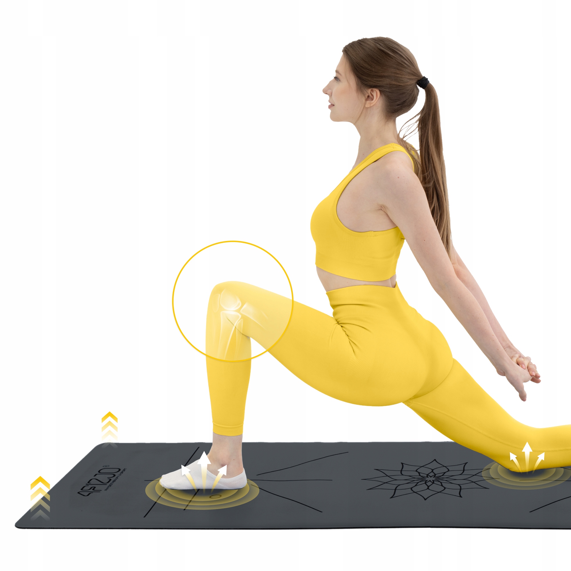 MATA DO ĆWICZEŃ JOGI FITNESS KAUCZUKOWA ANTYPOŚLIZGOWA 4FIZJO PREMIUM Model PU Black 4mm