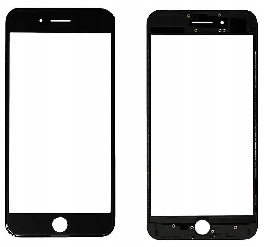 Szybka SZYBA z klejem OCA RAMKA IPHONE 7+ czarna