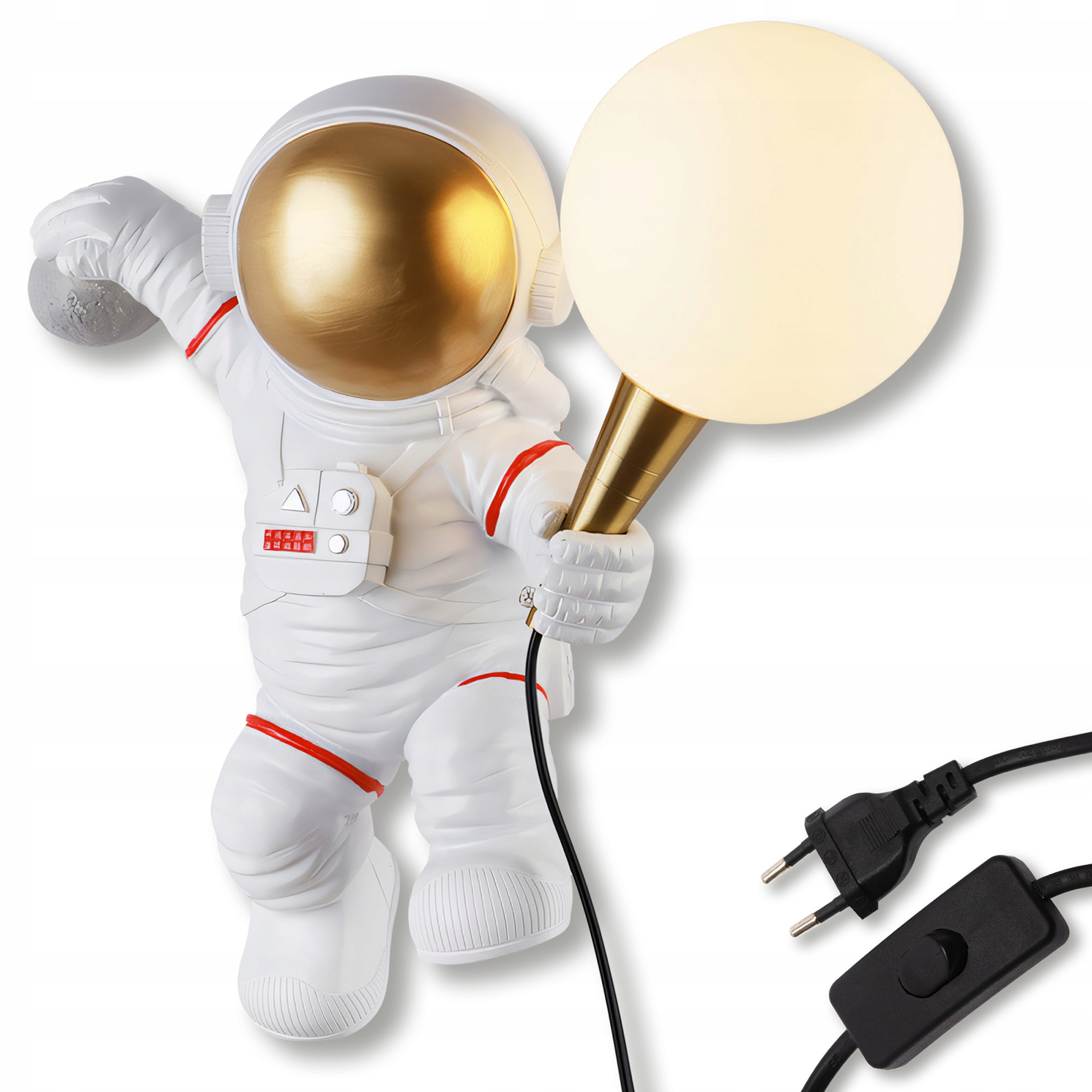Lampa Nástenná Guľa Astronaut Cosmo Do Detskej Izby Prepínač