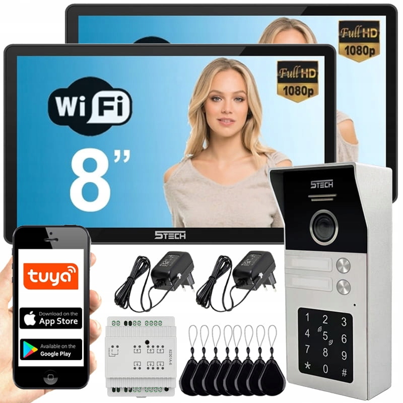 Cyfrowy dwurodzinny Wideodomofon Twin 8'' Virgo One Plus 82225-2 5TECH