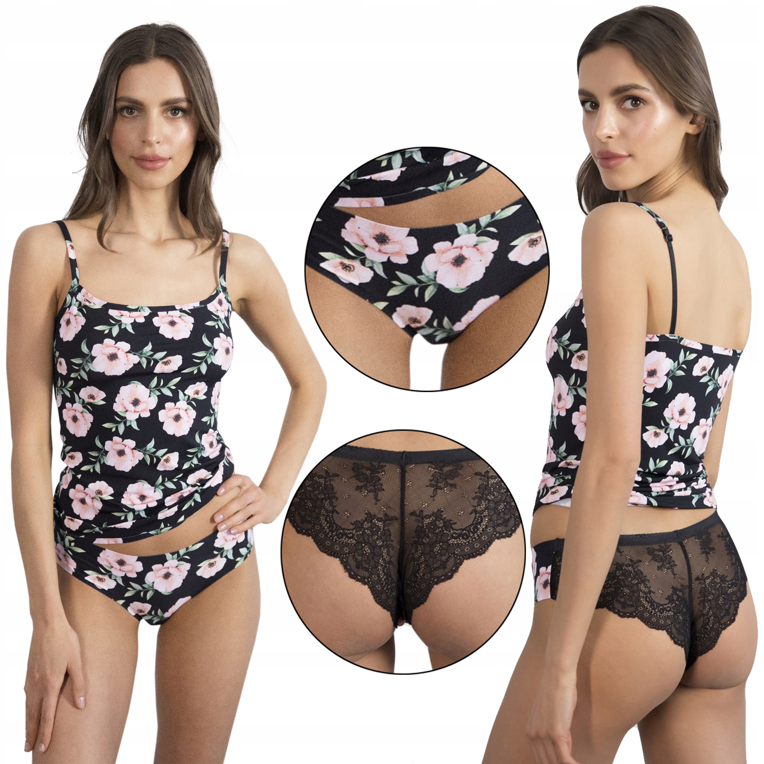 

Kwieciste figi Julimex Hibiscus Tanga koronka, S