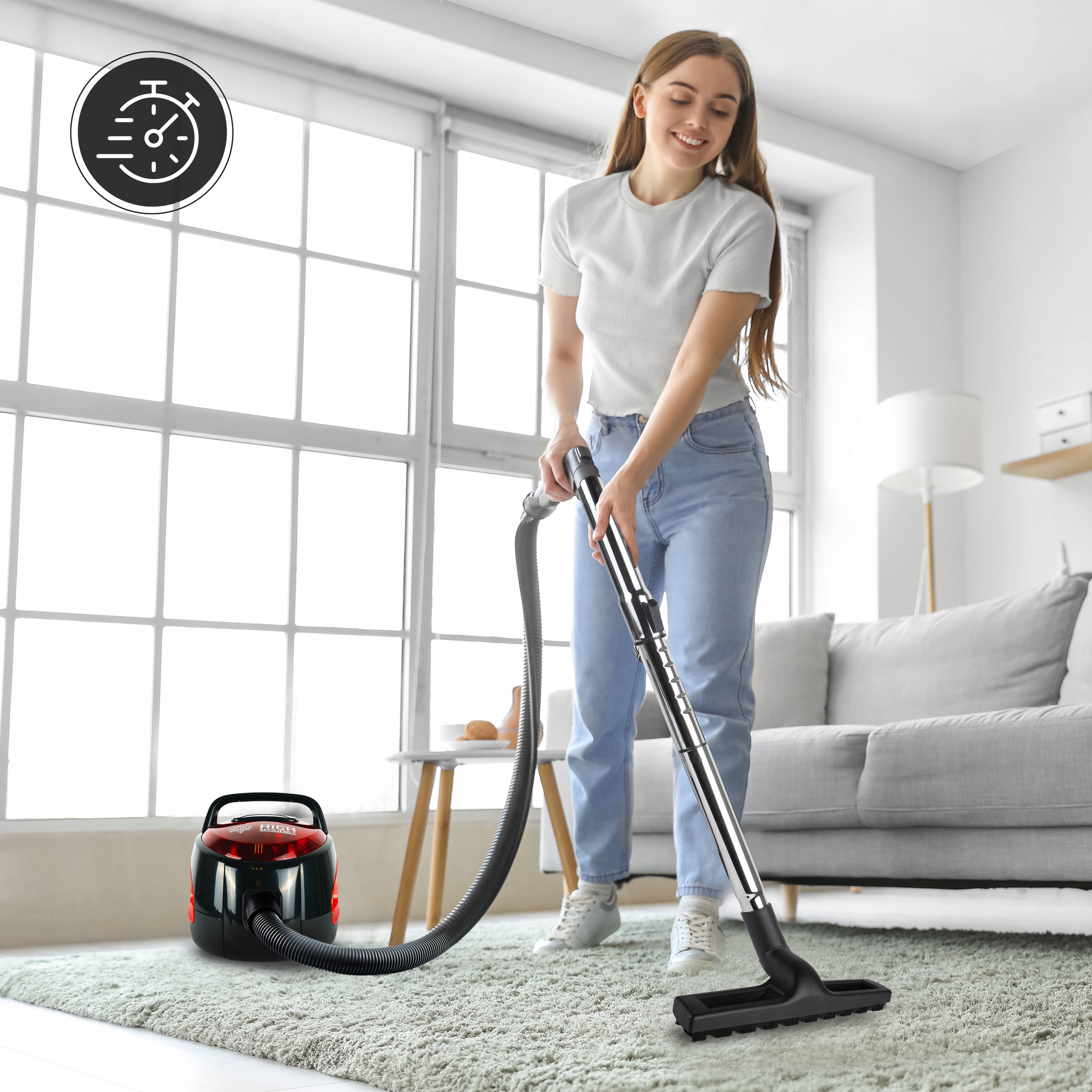 ODKURZACZ DOMOWY CYKLONOWY BEZWORKOWY DUŻA MOC 4200W TURBOSZCZOTKA HEPA Kod producenta 108017