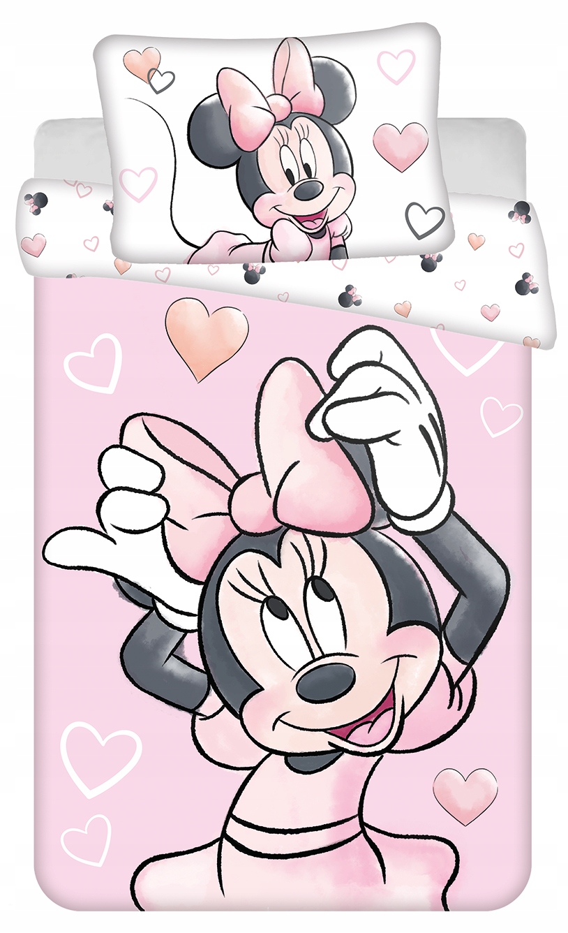 POŚCIEL DZIECIĘCA 100x135 BAWEŁNA DISNEY MINI MYSZKA MINNIE