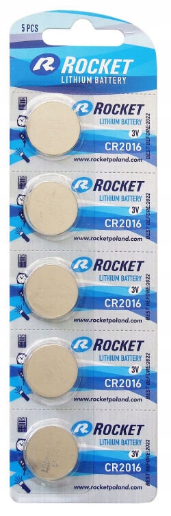 

5x bateria Litowa Rocket CR2016 blister