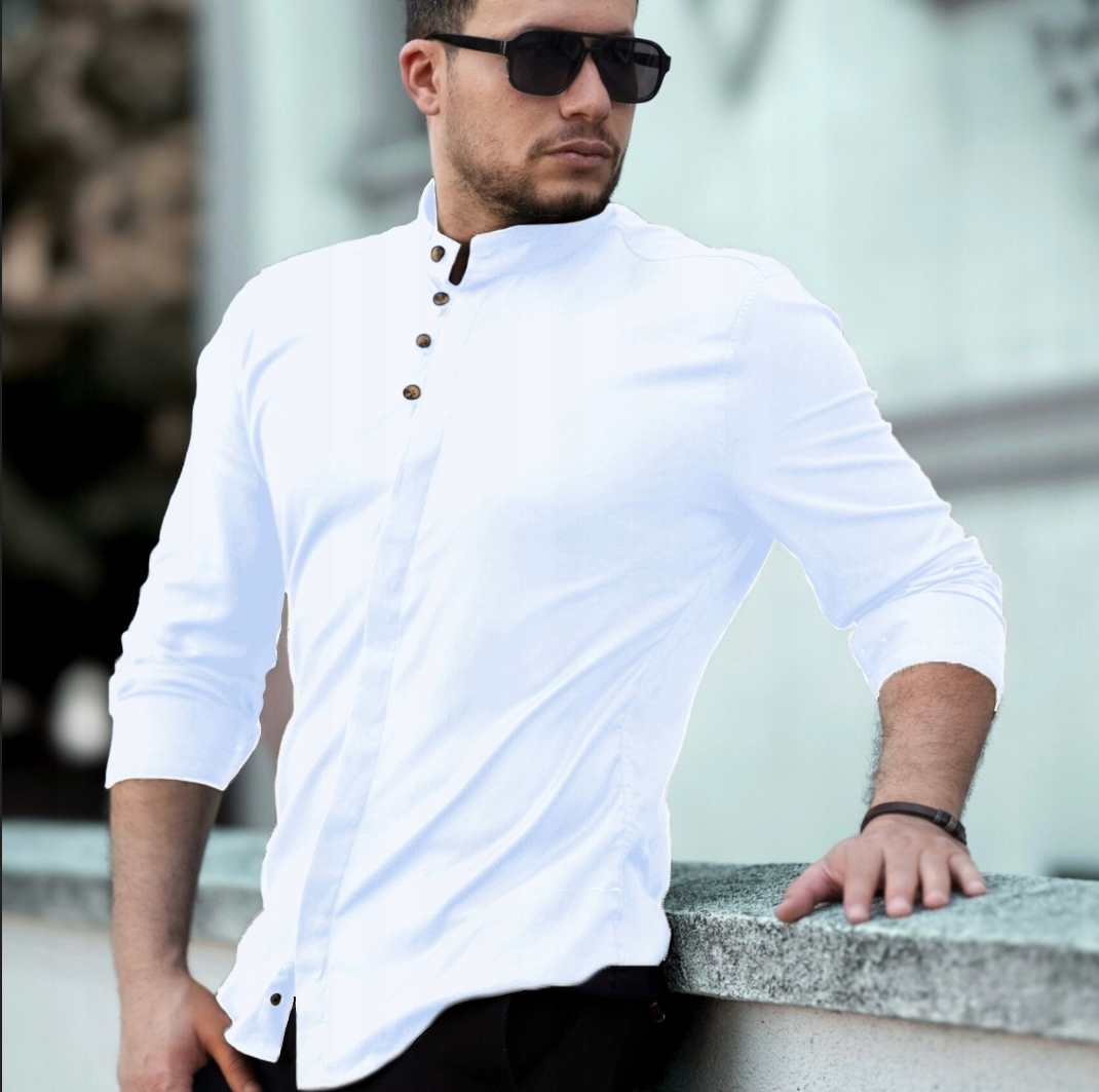 Pánská košile Stojka Elegantní Svatba Svatební Hostina Ležérní