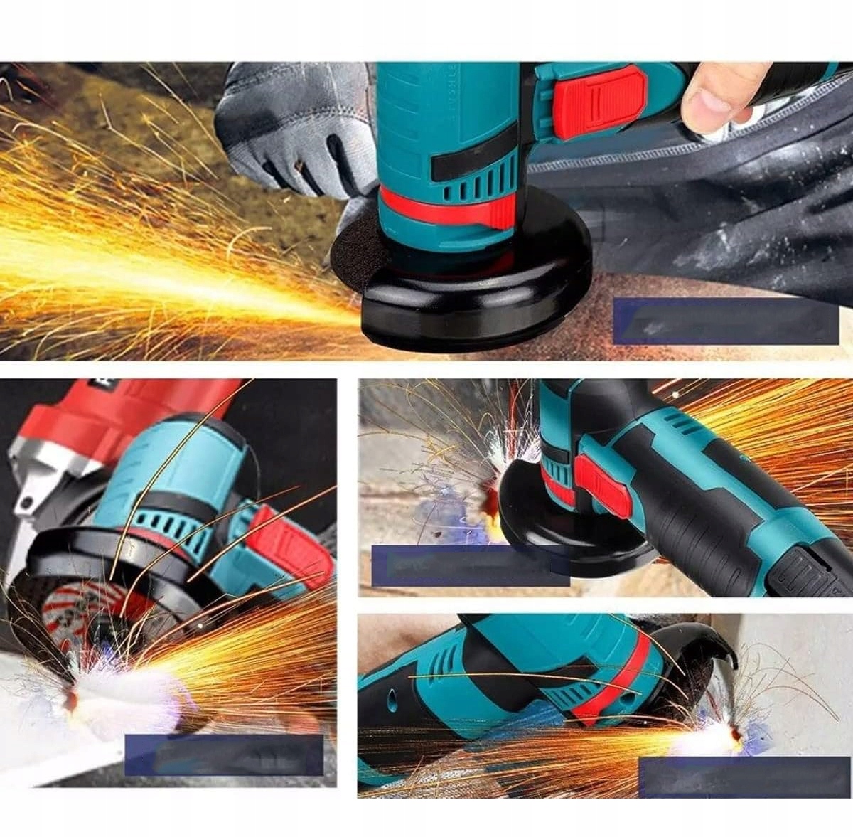 SZLIFIERKA KĄTOWA DO CIĘCIA AKUMULATOROWA 19500 RPM 10TARCZ ZESTAW 2x AKU Moc 800 W