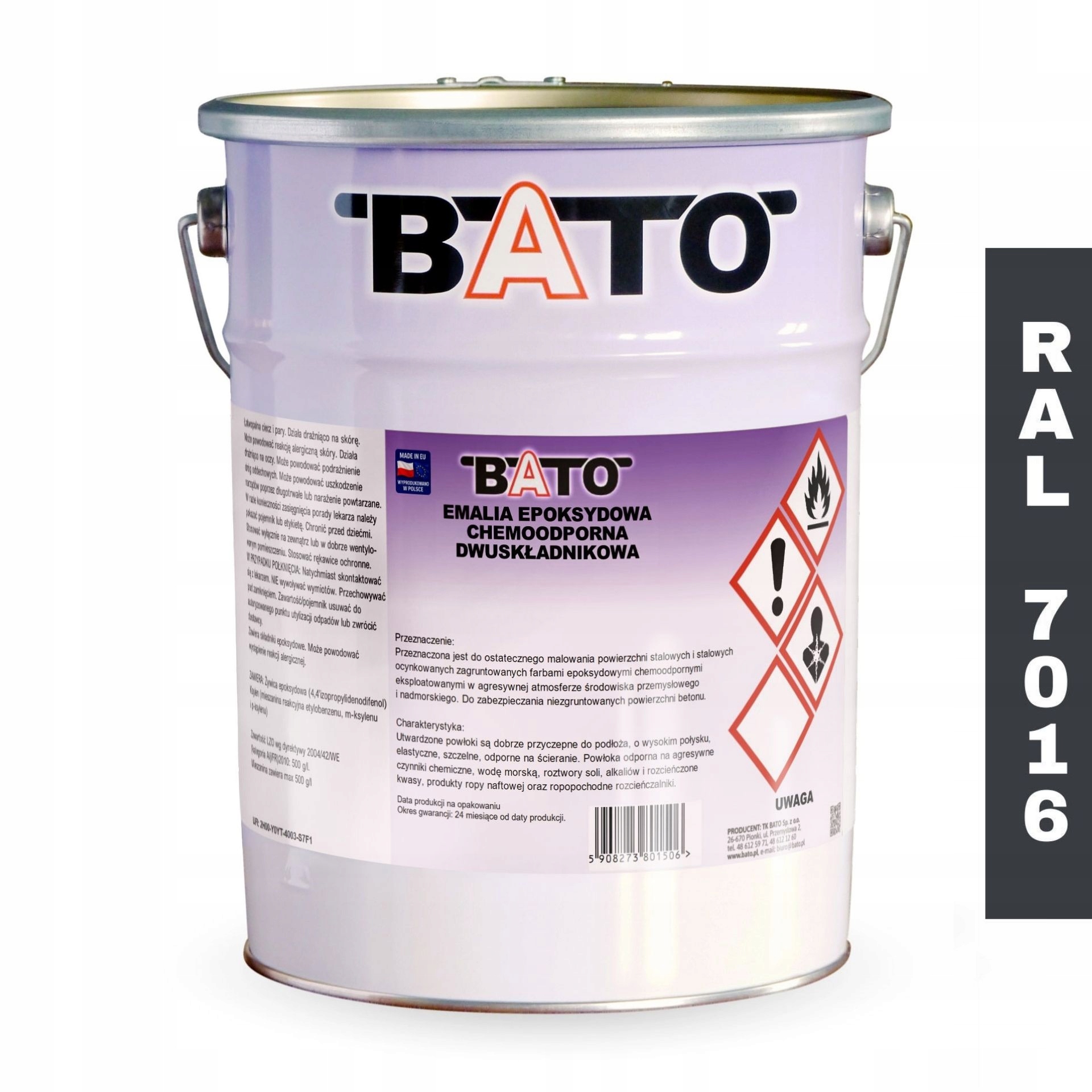 Dvousložkový Epoxidový Smalt Antracit Ral 7016 9L Bato