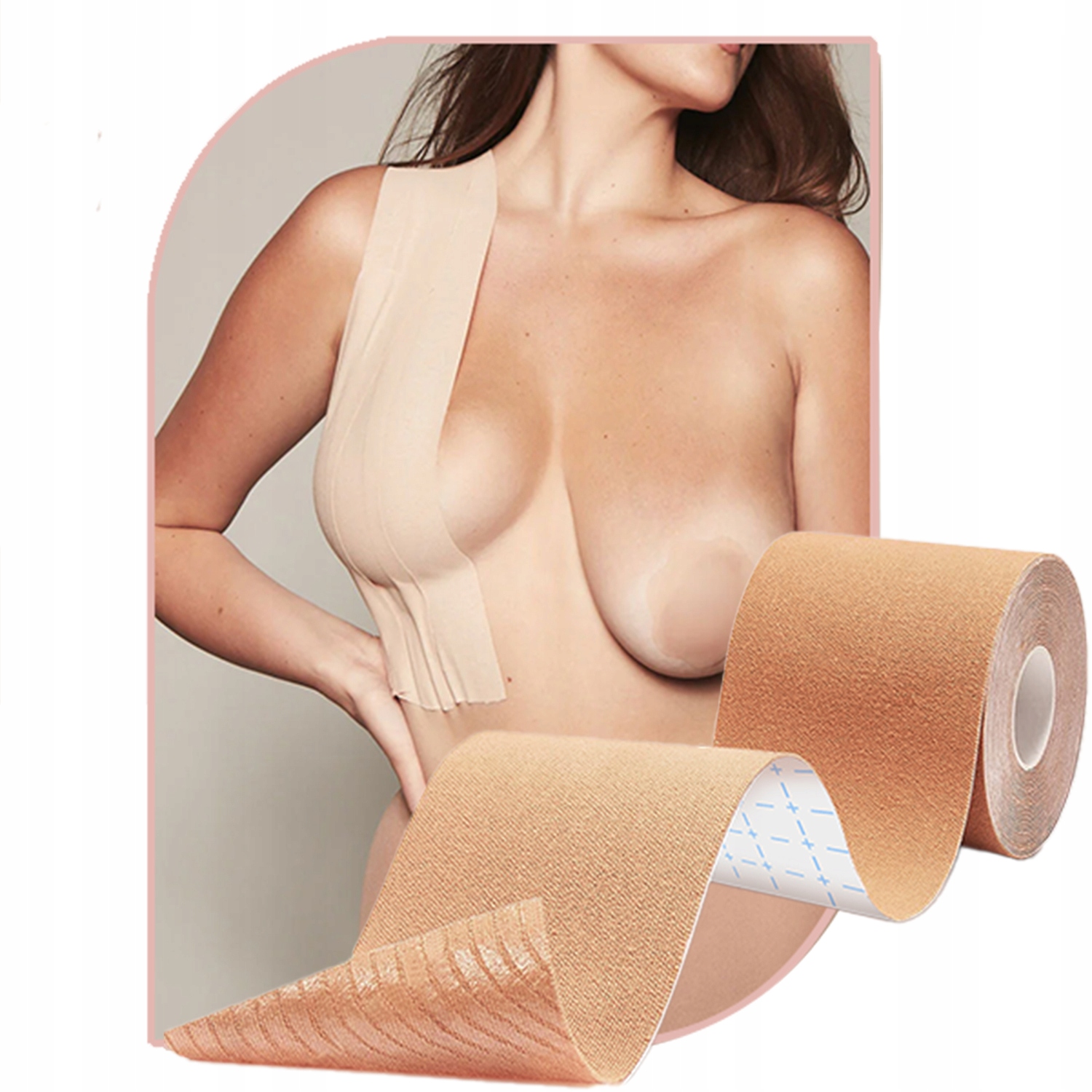 Oryginalna TAŚMA ProTone modelująca unosząca BIUST pushup 5m + 10 plastrów Model 5-UP-5