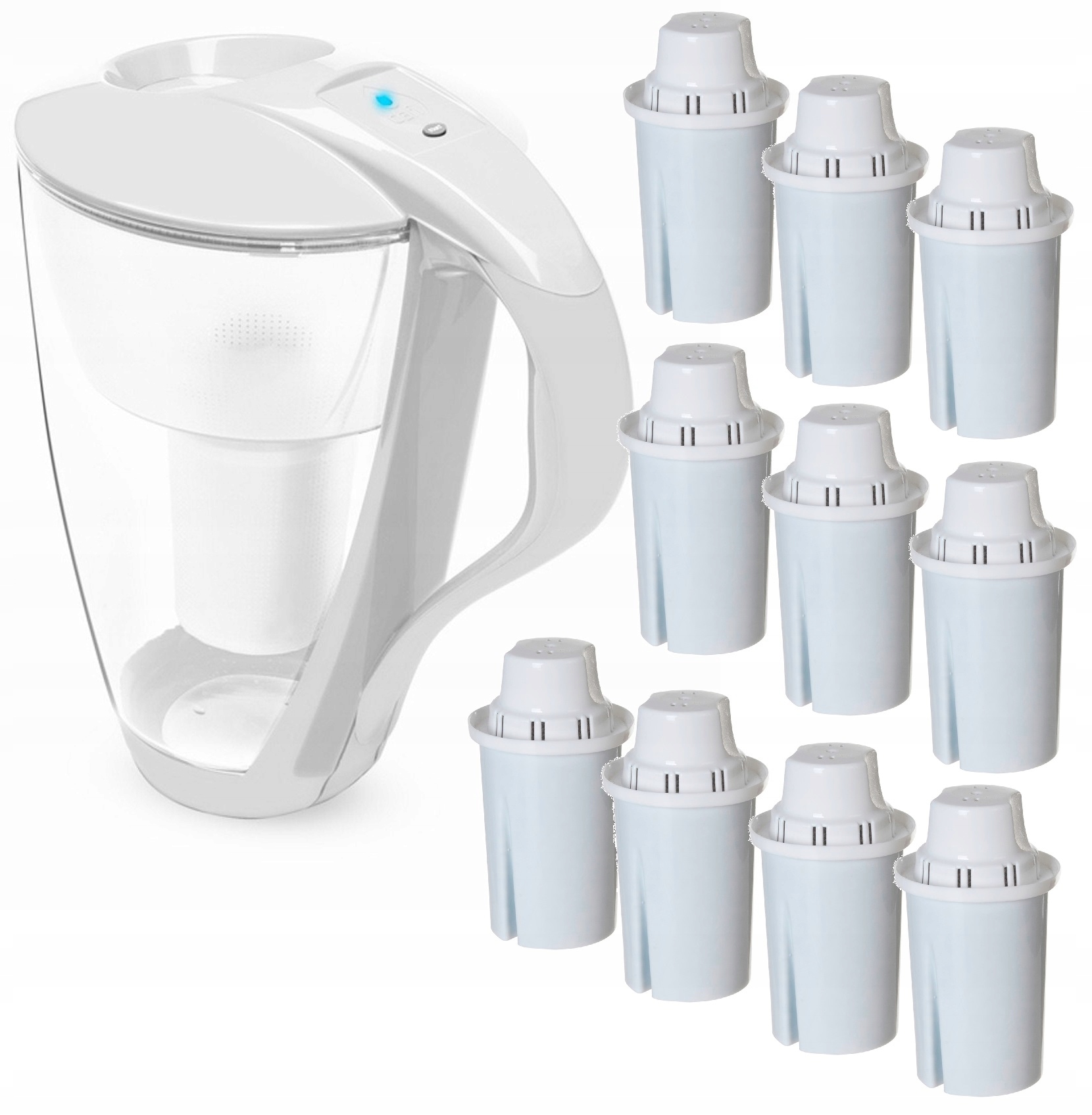 Dafi dzbanek Crystal 10 filtrów Classic szklany Led 2L biały ekologiczny
