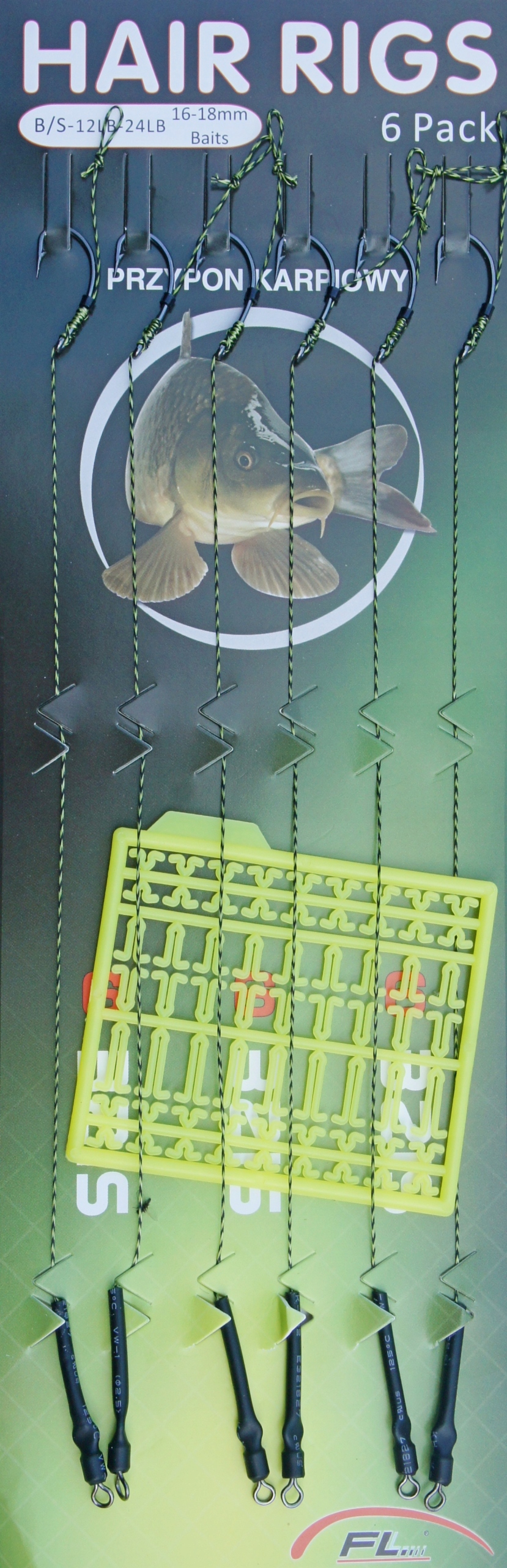 KARPIOWY PRZYPON szt 6 Z WŁOSEM PLECIONKA HAK r 4