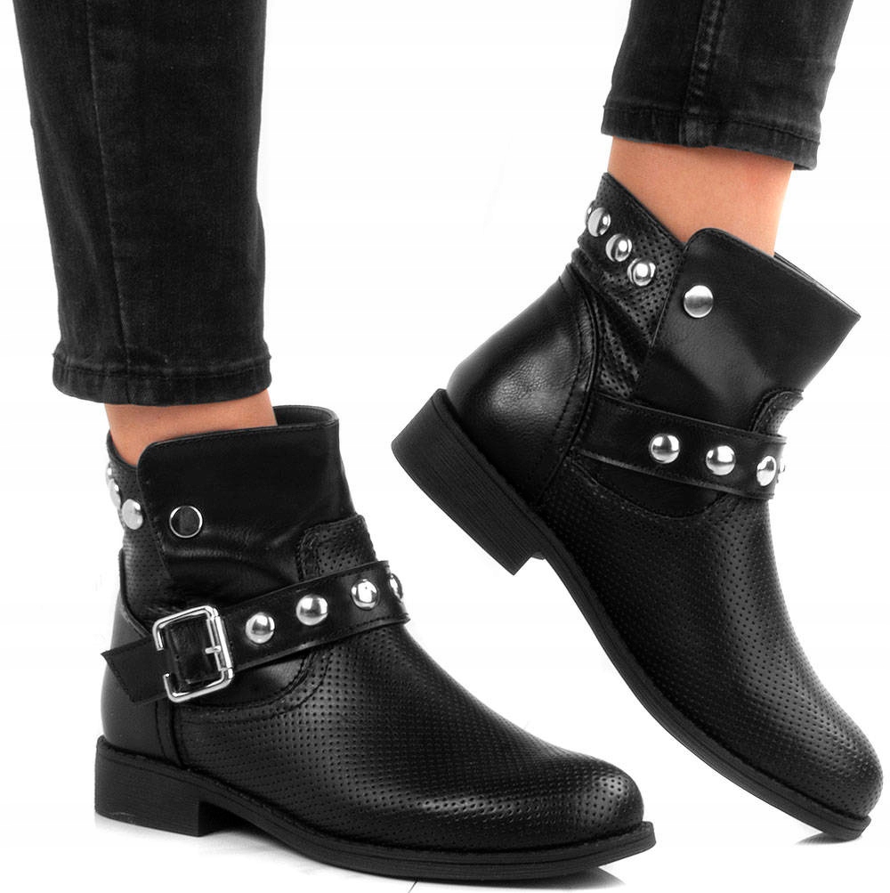 

Czarne Botki Damskie Z Klamerką 37