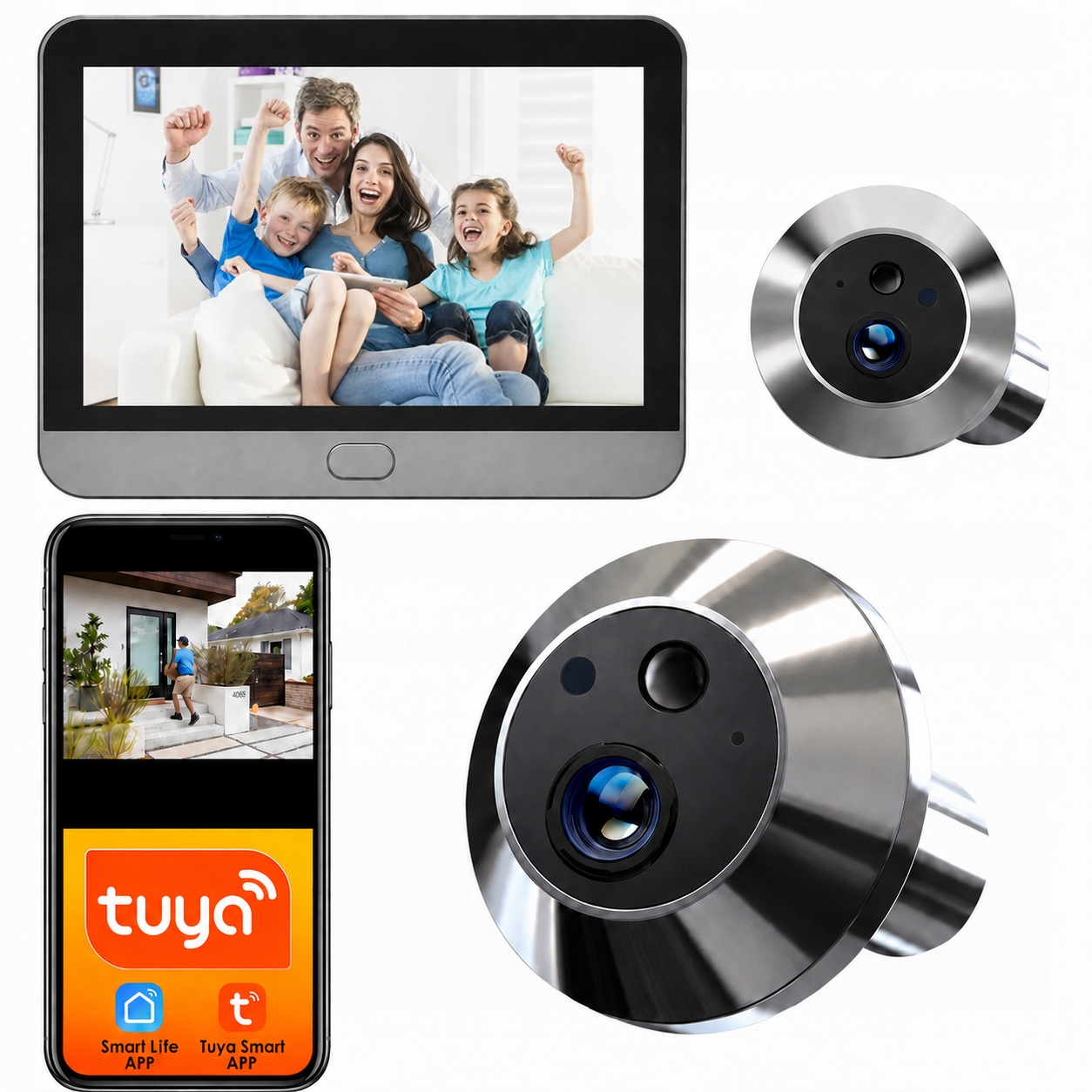 Kamera Judasz Full Hd Wifi Tuya Videovrátnik Nočný Režim 5000 mAH 150°
