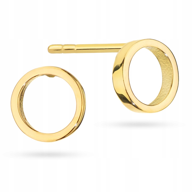 Zlaté Náušnice Dámské na šití pr. 585 Celebrity Kolečka Ring 14k