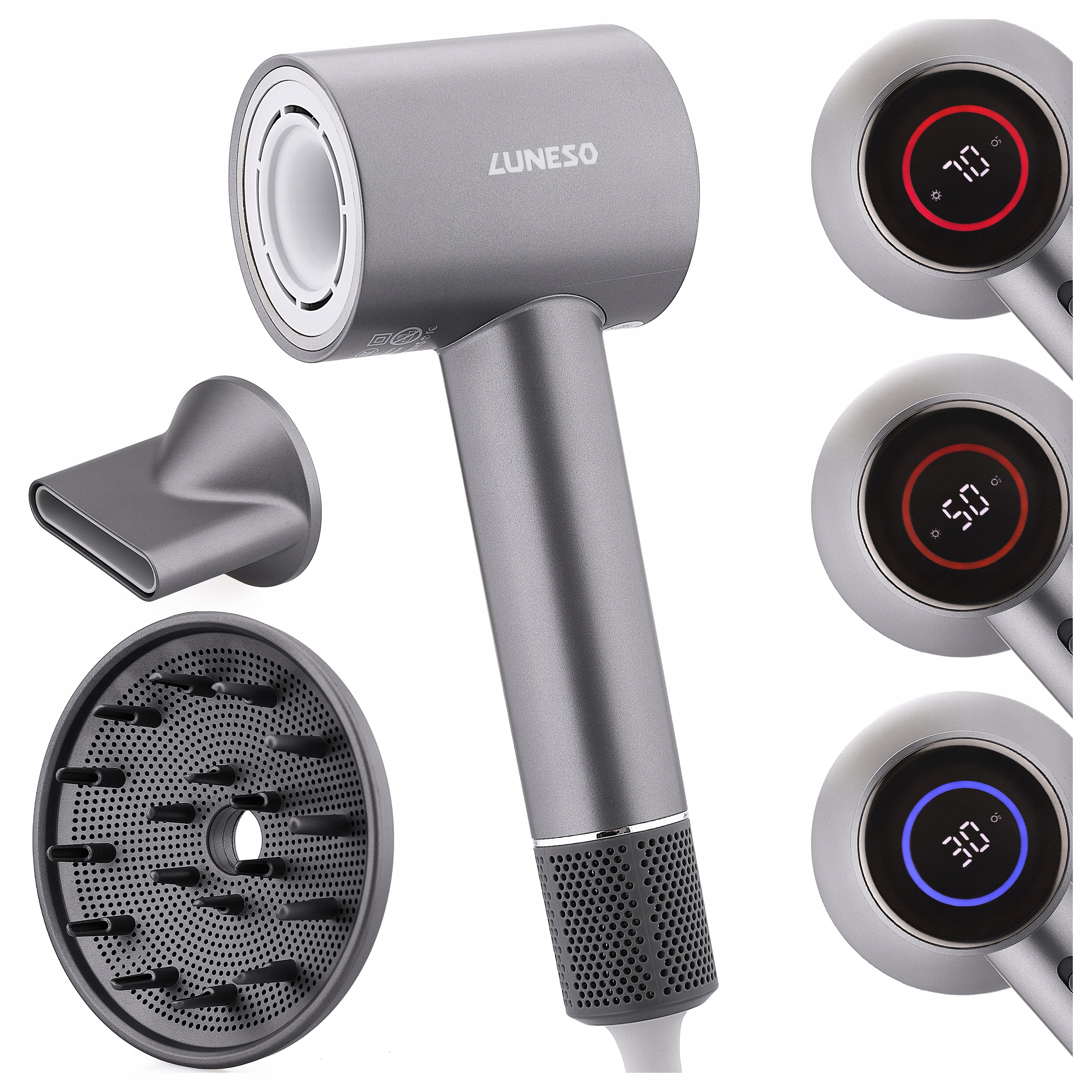Profesionální ionizační vysoušeč vlasů Bldc bezkartáčový Luneso 1600 W