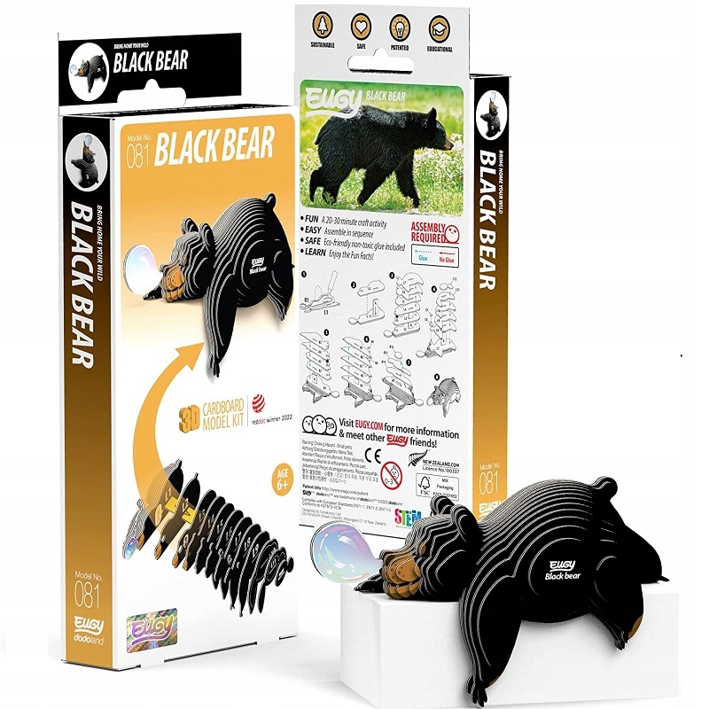 EUGY Eko Układanka Puzzle 3D Niedźwiedź brunatny - zestaw kreatywny Płeć chłopcy dziewczynki
