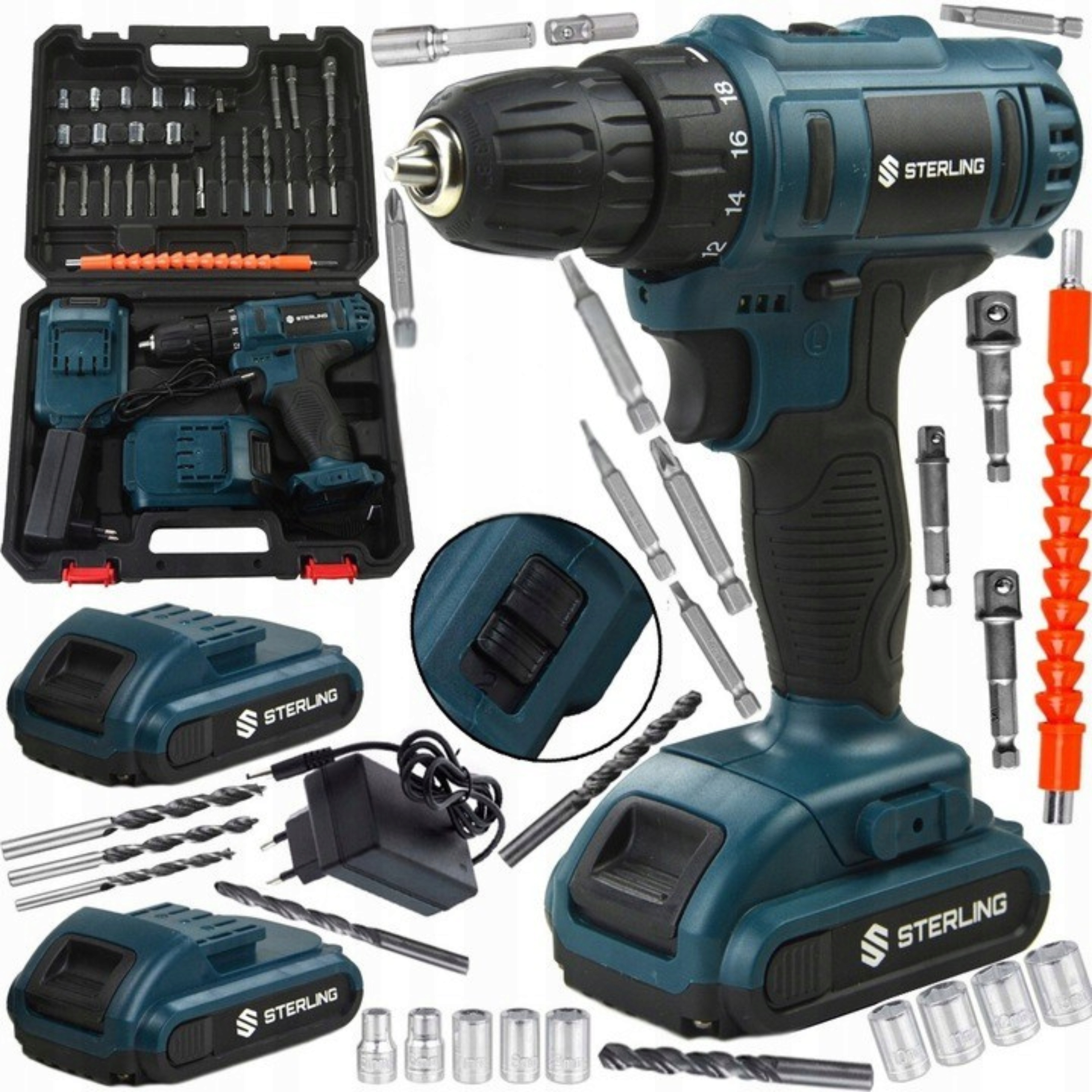 Akumulátorová Vrtačka 21V S Regulací Otáček, Sada