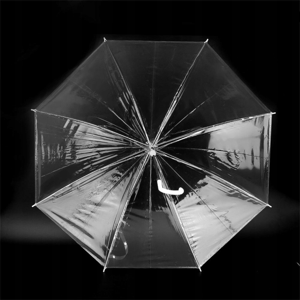 WEISNER PARASOL PRZEZROCZYSTY PARASOLKA TRANSPARENTNA ŚLUBNA BIAŁA RĄCZKA Kolor bezbarwny