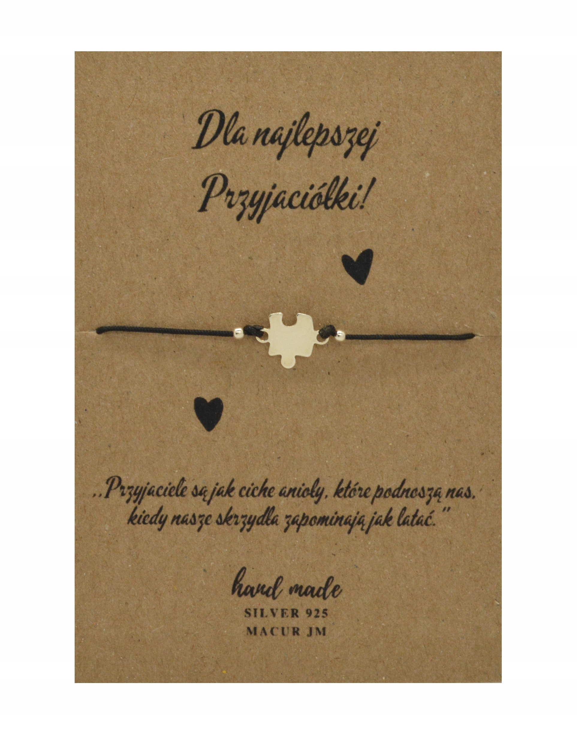 

Srebrna Bransoletka Sznurkowa Puzzel Przyjaciółki