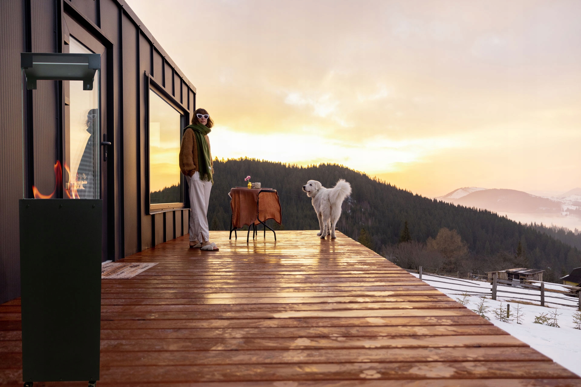 Ogrzewacz gazowy tarasowy kominek ogrodowy Madera + pokrowiec 2 szt. EAN (GTIN) 5905954542819