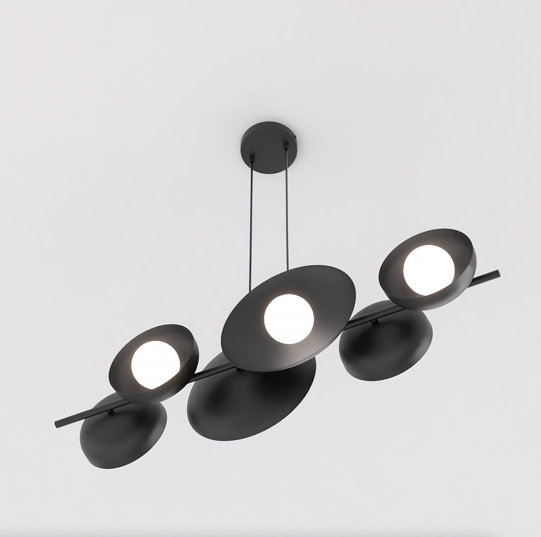 Závěsná lampa Volum 6 černá, designová, minimalistická