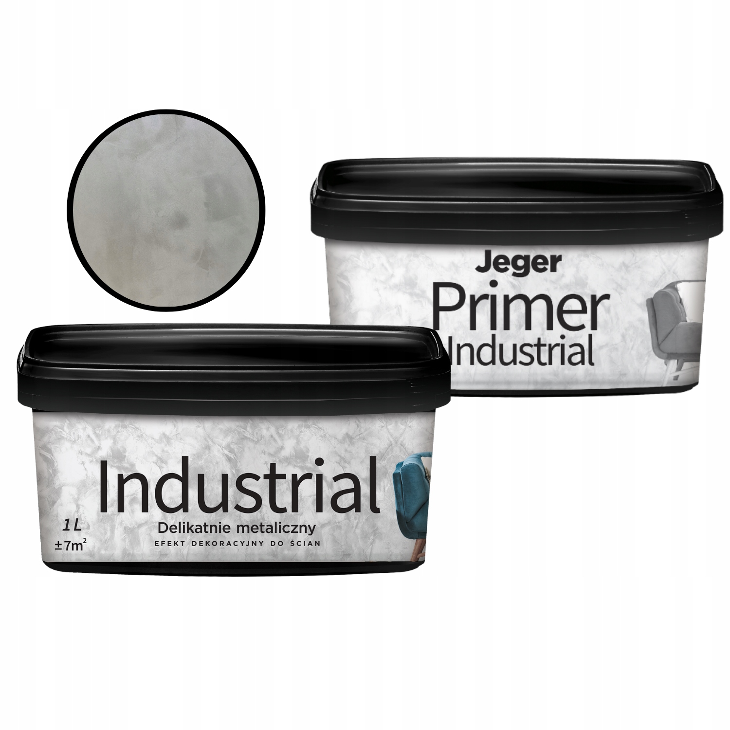 Zestaw Efekt Ścienny Metalizujący Industrial Chrom Primer Industrial