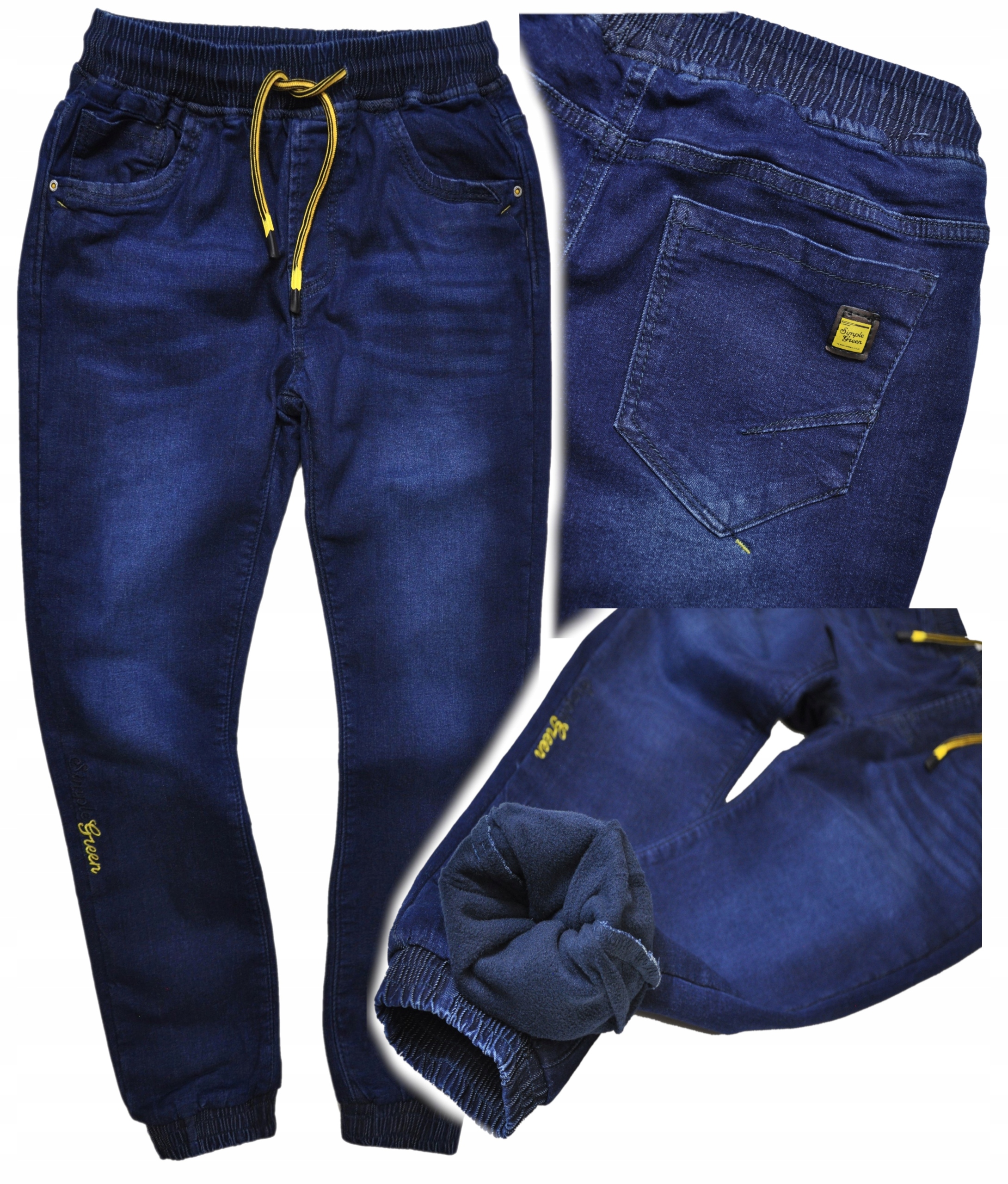 Novel Spodnie Jeans Joggery ocieplane polarem (134 140 146 158 164) 122/128