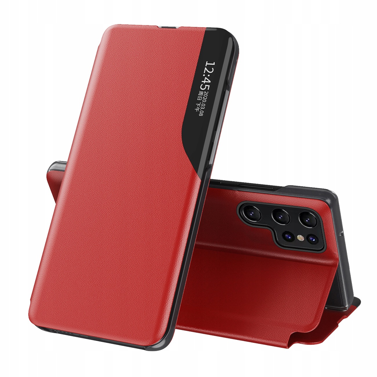 Eco Leather View etui do Samsung Galaxy S25 Ultra z klapką i podstawką red