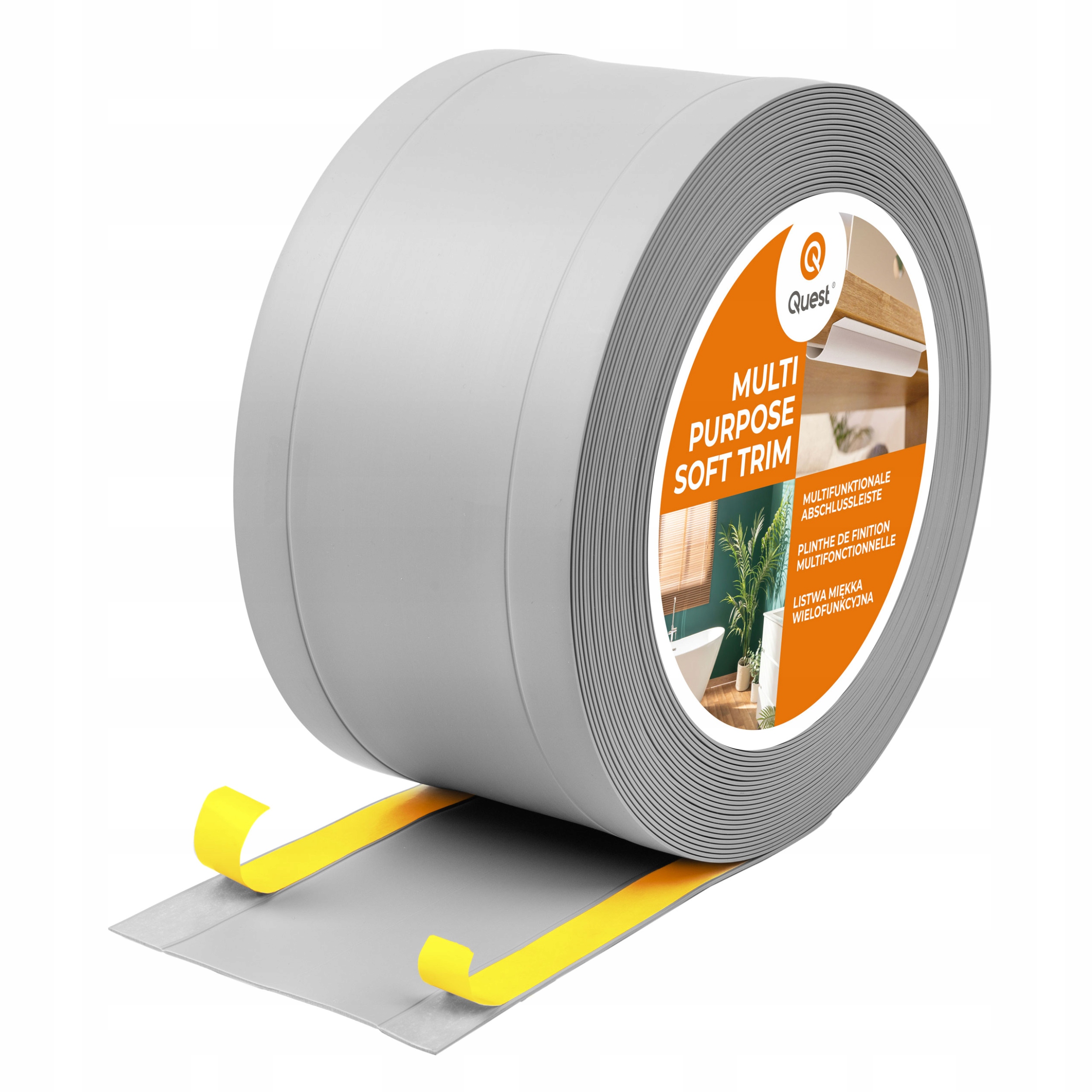Dokončovacia lišta z Pvc 6v1 samolepiaca, šedá, 120 mm, 15 m, W1
