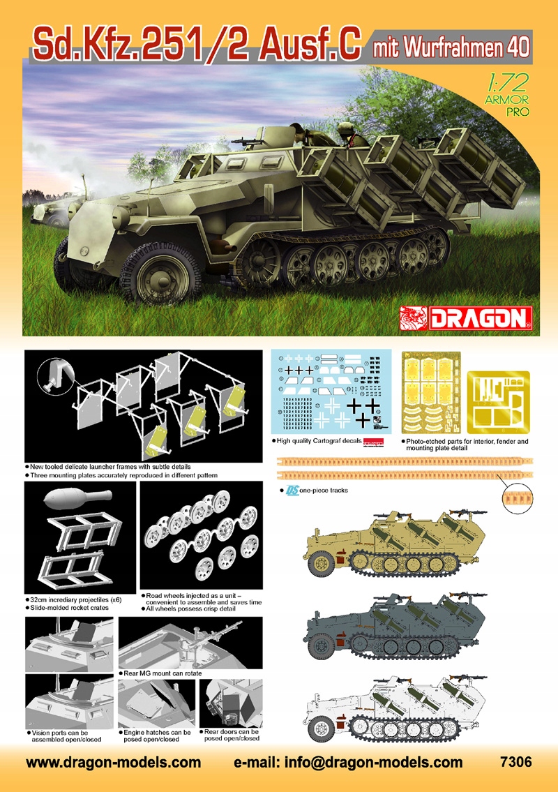 Dragon 7306 1/72 Sd.Kfz.251/2 Ausf.C mit Wurfrahmen 40