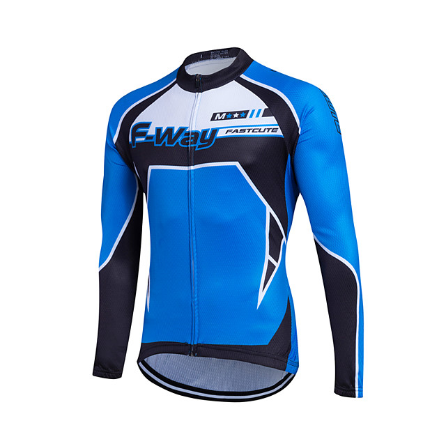 Koszulka rowerowa kolarska niebiesko-czarna długi rękaw EU S Rozmiar S
