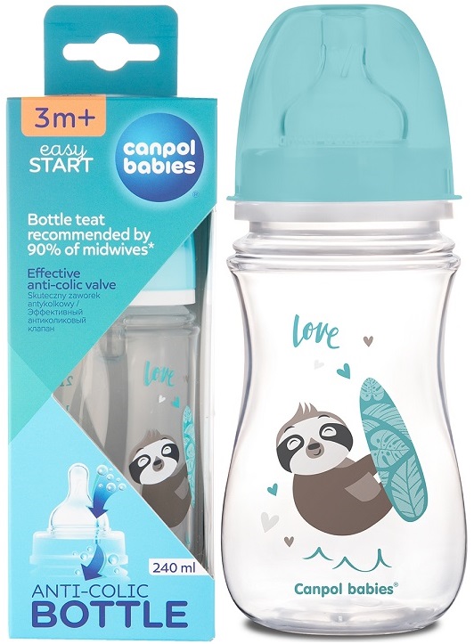 CANPOL BUTELKA ANTYKOLKOWA SZEROKA 240ml 3m+
