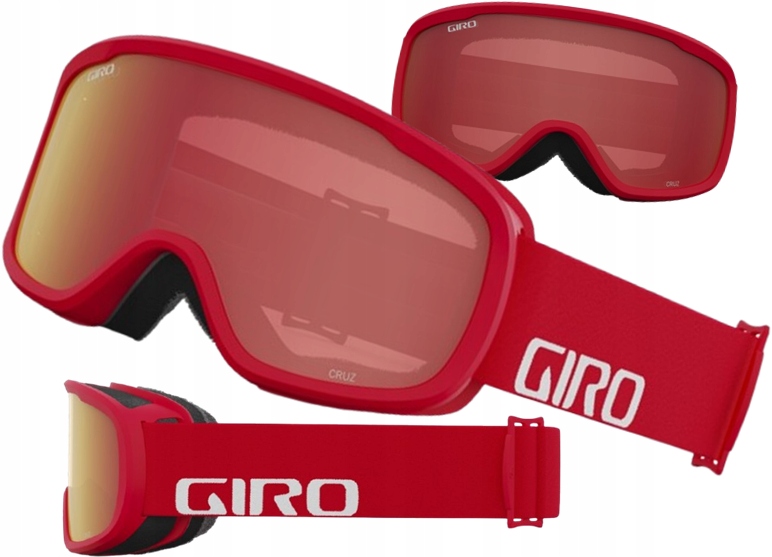Lyžařské brýle Giro Cruz Red White Wordmark Amber Scarlet na brýle