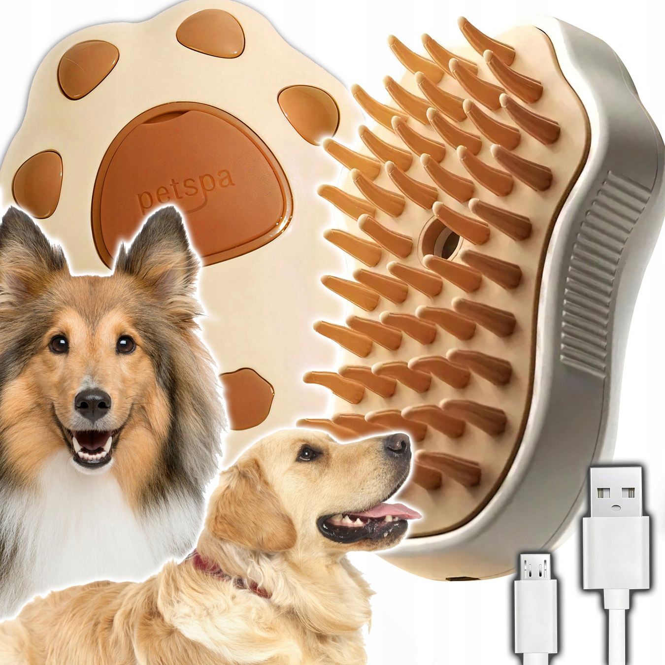 Parní Zvlhčovací Kartáč Pro Kočky Psa Zvířat Elektrický Usb Hřeben