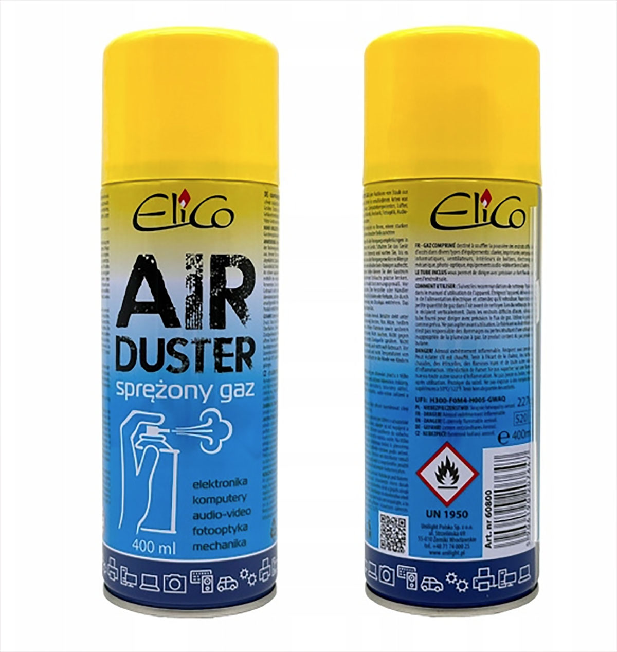 Sprężony gaz 400ml ekologiczny - EliCo - do czyszczenia elektroniki