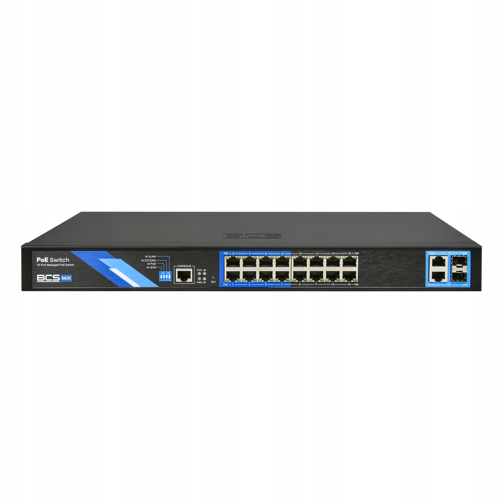 Switch PoE BCS-B-SP1602G-2SFP-M 18-portový