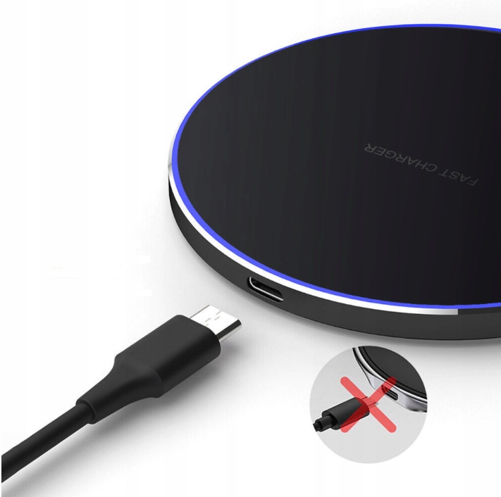 SZYBKA ŁADOWARKA INDUKCYJNA 15W DO WSZYSTKICH TELEFONÓW + KABEL USB-C QI Złącza USB typ C