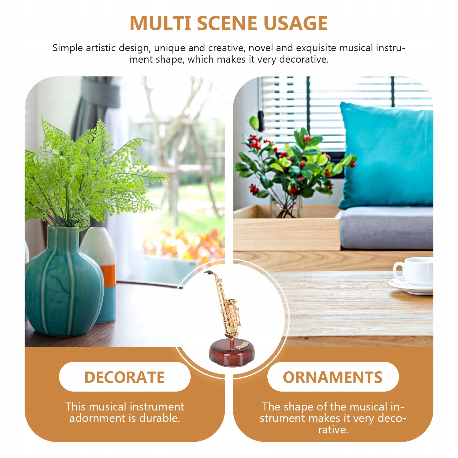 DOLL FURNITURE FIGURE Saxophone Trumpet Marka bez marki