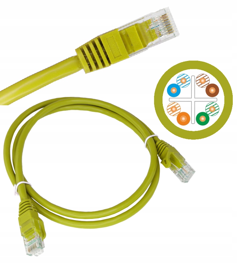 

Patchcord U/utp 6 Alantec RJ45/RJ45 3m żółty x1