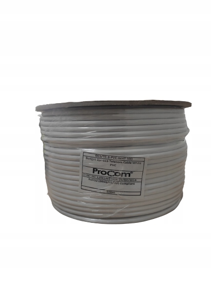 Telekomunikační kabel 3 páry Budget 3pr Ccs Telecom Cable White Pvc 100 m