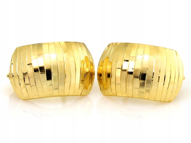 Náušnice ze žlutého zlata 585 na anglickém zapínání 1.88 g pro ženy, módní