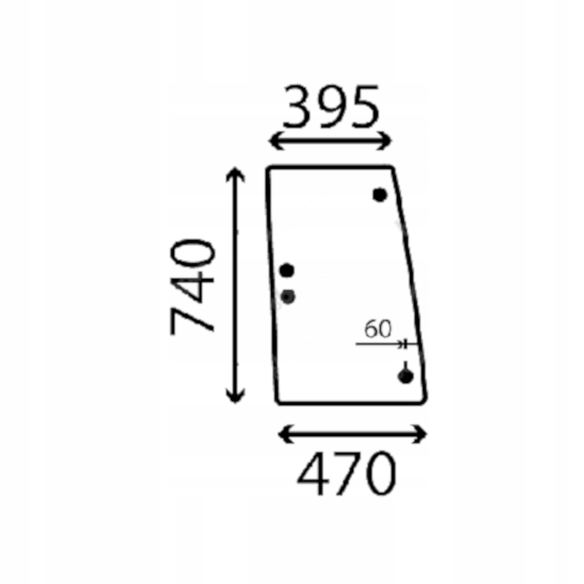 Landini sklo boční levé 3557142M2